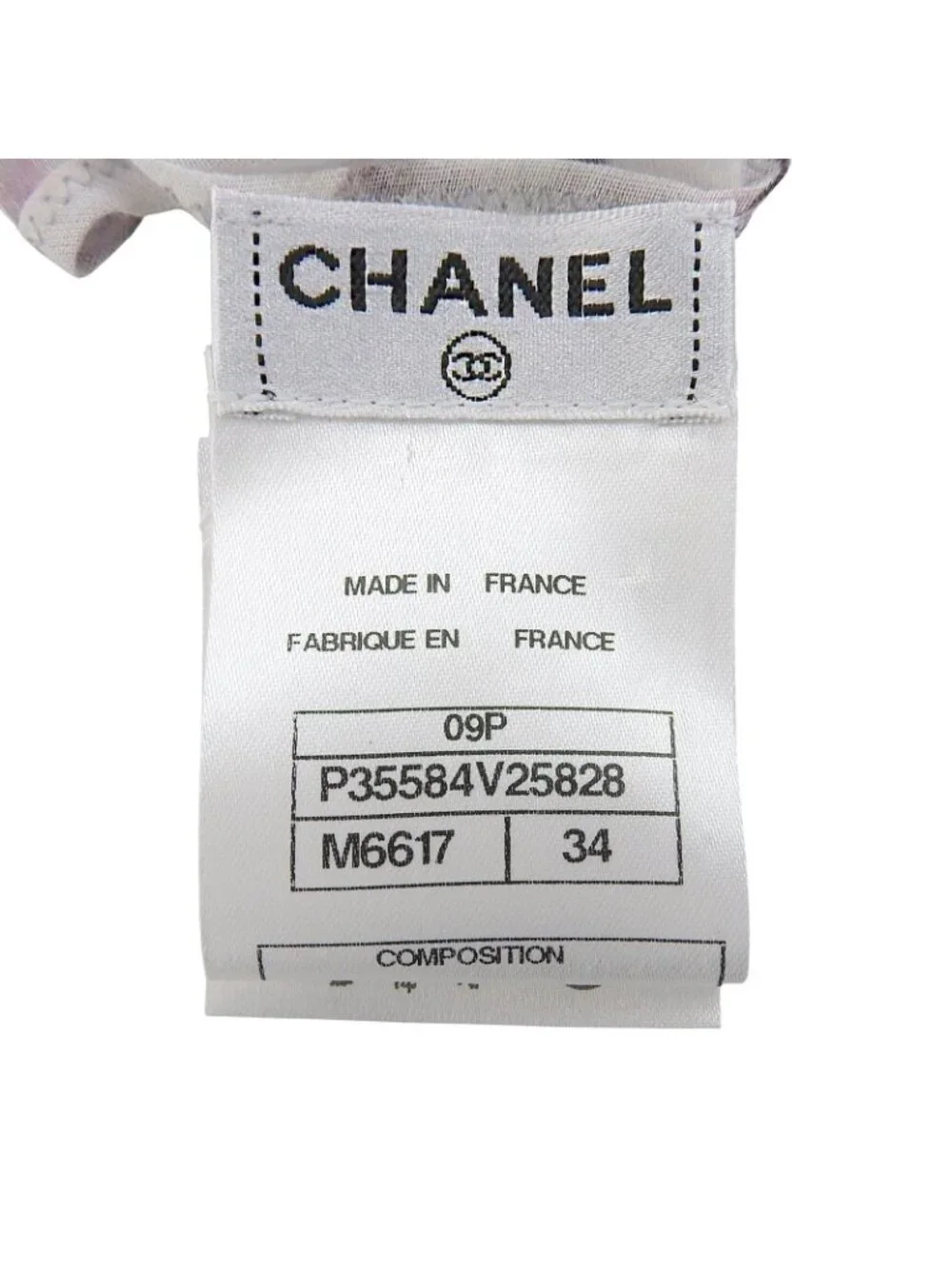 Chanel Cotton 100% CC Logo Camellia Print with Ribbon Dress 34